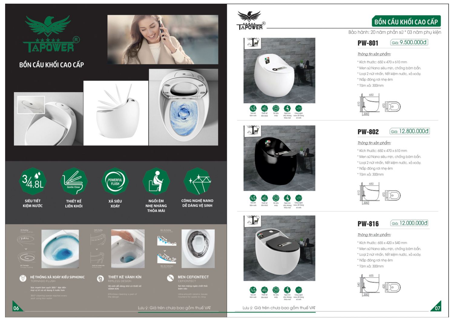 Thiết bị vệ sinh TAPOWER Catalogue và Bảng giá mới nhất /Page 4